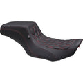 MUSTANG One Piece 2-Up Squareback Seat - Double Diamond - Black Cherry Stitch - FLH/FLT '23-'24 88416DC