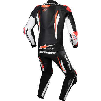 ALPINESTARS GP Tech v5 1-Piece Leather Suit - Black/White/Red Fluo - US 40 / EU 50 3150226-1231-50
