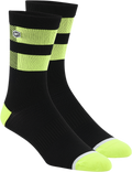 100% Flow Socks - Black/Fluorescent Yellow - Large/XL 24005-490-18