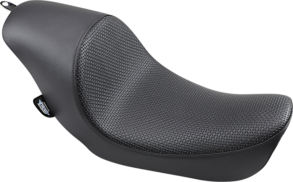 DRAG SPECIALTIES Seat - 3/4 Low Solo - Basketweave - Black NOT SOLAR REFLECTIVE 0803-0545