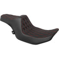 DRAG SPECIALTIES Predator III Seat - Double Diamond - Red Stitched - FLT/FLH '23-'24 0801-1920