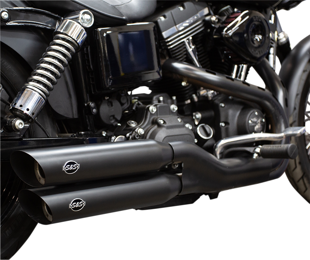 S&S CYCLE Slash Cut Mufflers - Black 550-0724