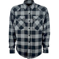 GERBING HEATED CLOTHING 7 V Battery Heated Flannel Shirt - Gray/Black - Large GER7VFS-BG-L