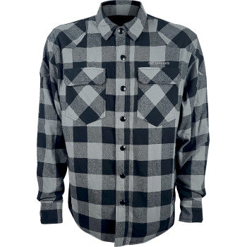 GERBING HEATED CLOTHING 7 V Battery Heated Flannel Shirt - Gray/Black - Large GER7VFS-BG-L