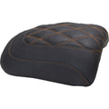 MUSTANG Padded Passenger Seat Cowl - Double Diamond - Mandarin Orange Stitch - FLT/FLH '23-'25 88611MO
