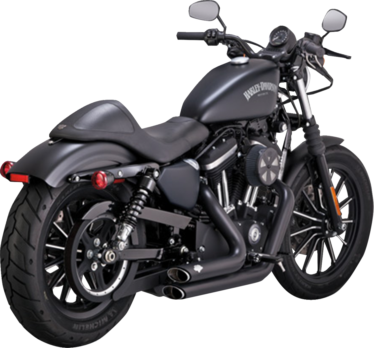 VANCE & HINES Shortshots Staggered Exhaust System - Black Iron 883 /1200 47329