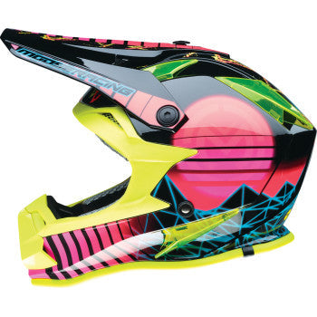 MOOSE RACING Youth F.I. Helmet - Vaporwave - MIPS® - Black/Pink/Yellow - Small 0111-1614