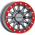RACELINE WHEELS Wheel - Alpha - Front/Rear - Gun Metal/with Red Ring - 15x7 - 4/156 - +10 mm A14GR-57056+10
