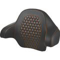 SADDLEMEN Tour Pack Backrest Pad - Honeycomb - Orange Stitching - FL '14-'24 814-07-15103