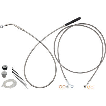 FAT BAGGERS INC. EZ Install Kit - 14" Handlebars - Upper Clutch - Full Length - Braided Stainless Steel 219914