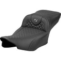 SADDLEMEN Roadsofa™ Extended Reach Seat - Dragon Scale Stitch - Dark Gray Stitch - w/o Backrest - FL '23-'24 823-07-20902