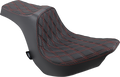 DRAG SPECIALTIES Predator III Seat - Double Diamond - Red Stitching - FLFB/S '18-'22 0802-1190