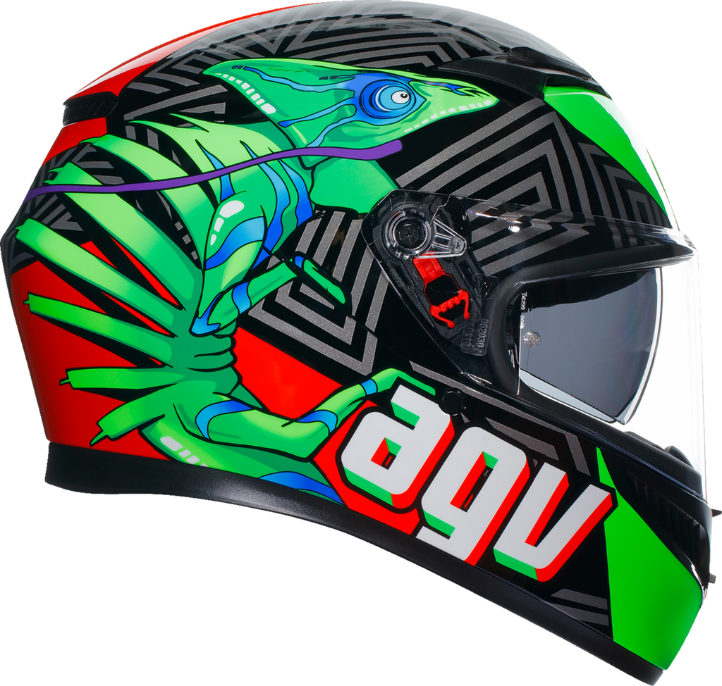 AGV K3 Helmet - Kamaleon - Black/Red/Green - Small 2118381004013S