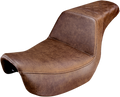 SADDLEMEN Step Up Seat - Rear Lattice Stitched - Brown - Dyna 806-04-173BR