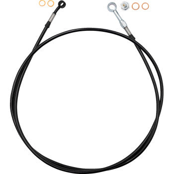 FAT BAGGERS INC. EZ Install Brake Line - 67" - Black Braid 100067-B