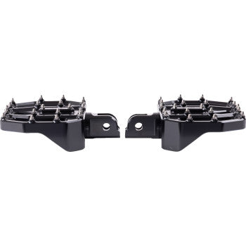 THRASHIN SUPPLY CO. Mini Aggressor Floorboards - Black - Front TSC-2031-1-SF