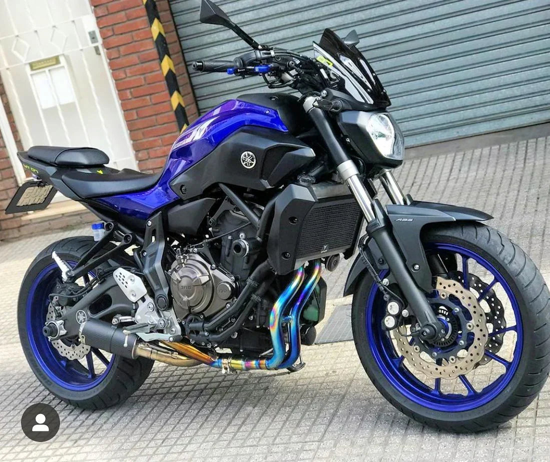 Vandemon  Yamaha MT07 FZ07 XSR700 Titanium Exhaust System Carbon Muffler 2014-2024 YAMAMT07EXHTICFC VA-80