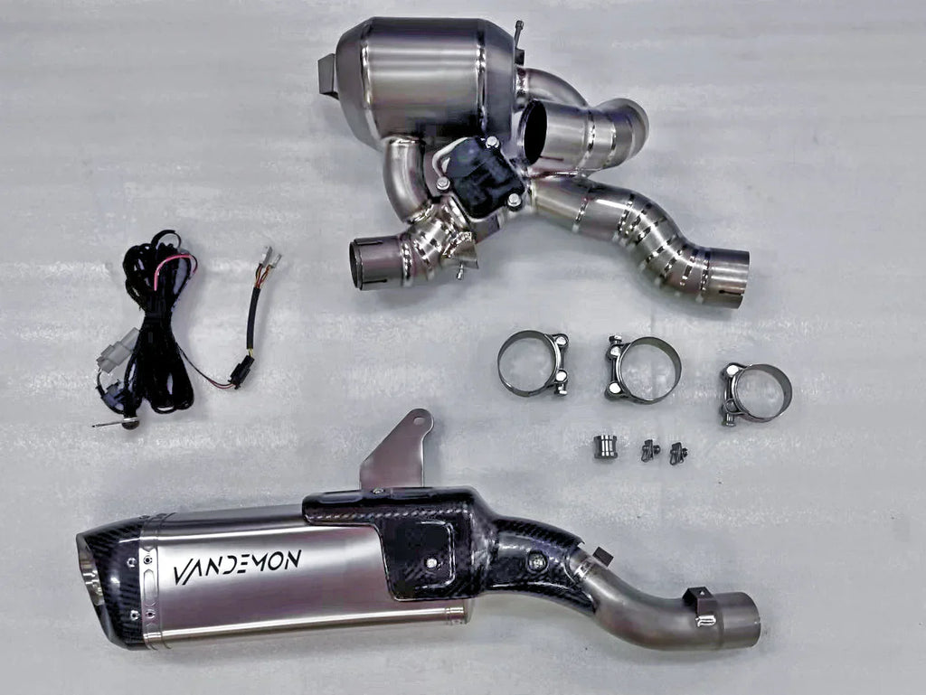 Vandemon Ducati Multistrada V4 Bimodal Stealth Titanium Slip-On Exhaust  DUCV4MTSTIMUFWVA VA-117