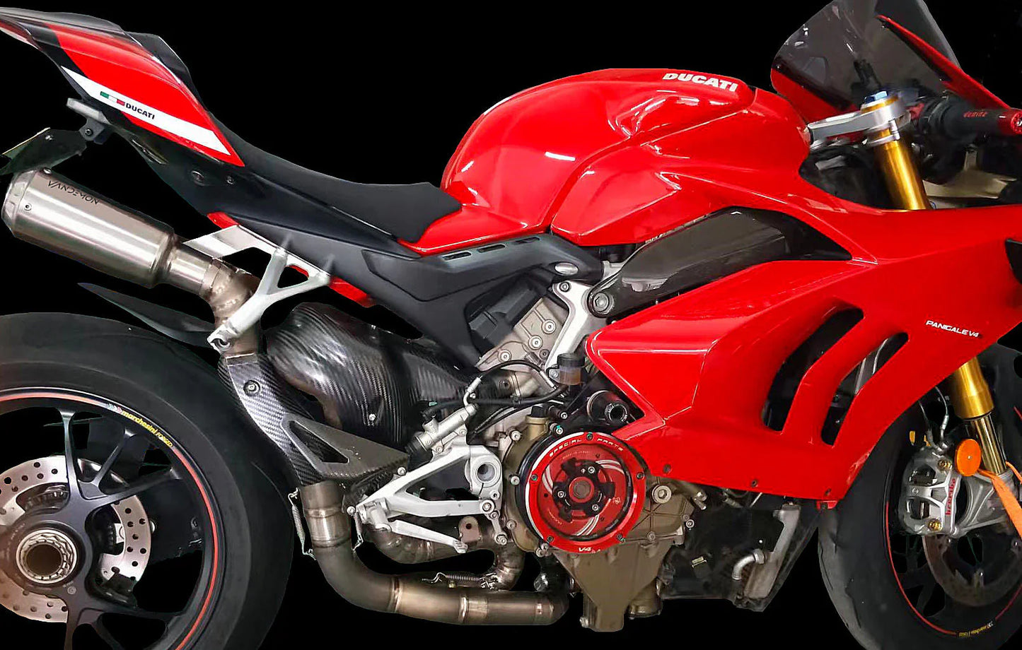 Vandemon  Ducati Panigale & Streetfighter V4 Titanium High Mount 3/4 Slip-On 2023-2024  DUCV4SFTIMUFHMB