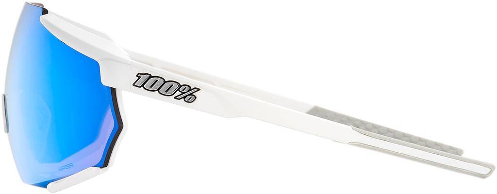100% Racetrap Sunglasses - Matte White - Blue Mirror Lens 61037-000-75