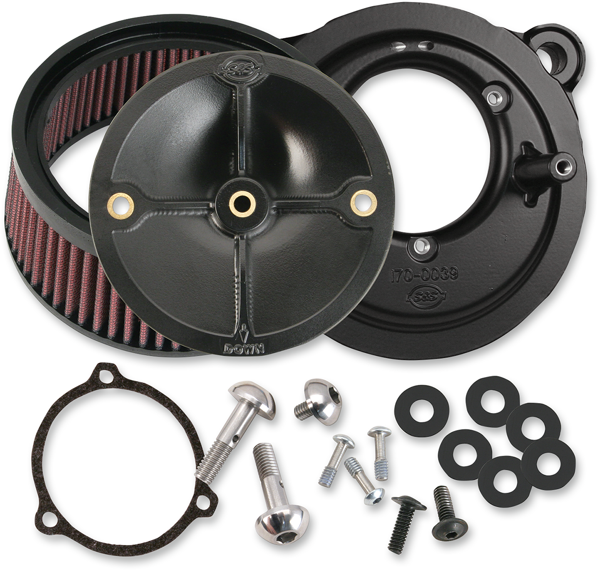 S&S CYCLE Stealth Air Cleaner for 58mm Throttle Body 170-0164