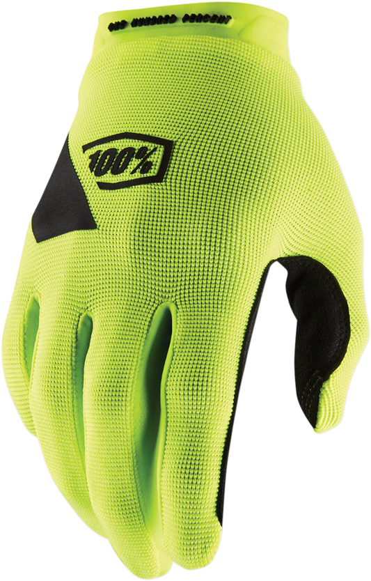 100% Ridecamp Gloves - Fluo Yellow - Large 10011-00012