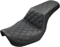 SADDLEMEN Step-Up Seat - Full Lattice Stitch - Black - Dyna 804-04-175