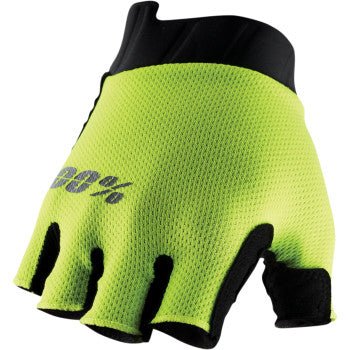 100% Exceeda Short Finger Gloves - Fluorescent Yellow - Large 10024-00007