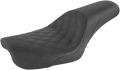 SADDLEMEN Profiler Seat - Front Lattice/Rear Smooth - Black - FXD '04-'05 804-04-149