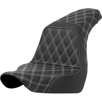 SADDLEMEN Step-Up Seat - Full Lattice Stitch - White Stitch - FXLR/FLSB '18-'21 A818-29-175WHI