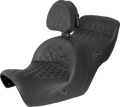 SADDLEMEN Seat - Roadsofa - with Backrest - Full Lattice Stitch - Black - Heated - GL1500 '88-'00 H88-07-182BRHCT