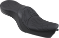 DRAG SPECIALTIES Low Profile Seat - Flame Stitched - XL '04-'22 NO RUBBER BUMPERS 0804-0260