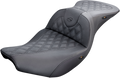 SADDLEMEN Roadsofa Seat - Full Lattice Stitch - Heated - Black - Indian I14-07-182HCT