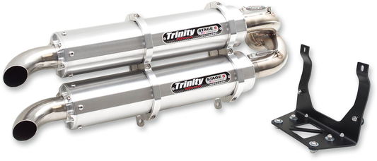 TRINITY RACING Stage 5 Slip-On Dual Muffler - Aluminum Maverick X3 TR-4160S