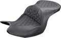 SADDLEMEN Roadsofa Seat - Without Backrest - Full Lattice Stitch - Black - Heated - GL H18-07-182HCT