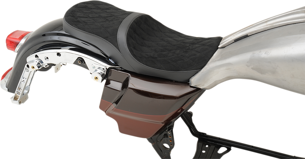 DRAG SPECIALTIES Low Touring Seat - Diamond - Yaffe Tanks - FL '08-'22 0801-1070