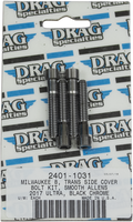 DRAG SPECIALTIES Transmission Cover Smooth Bolt Kit - Black/Chrome - M8 MK782SBK