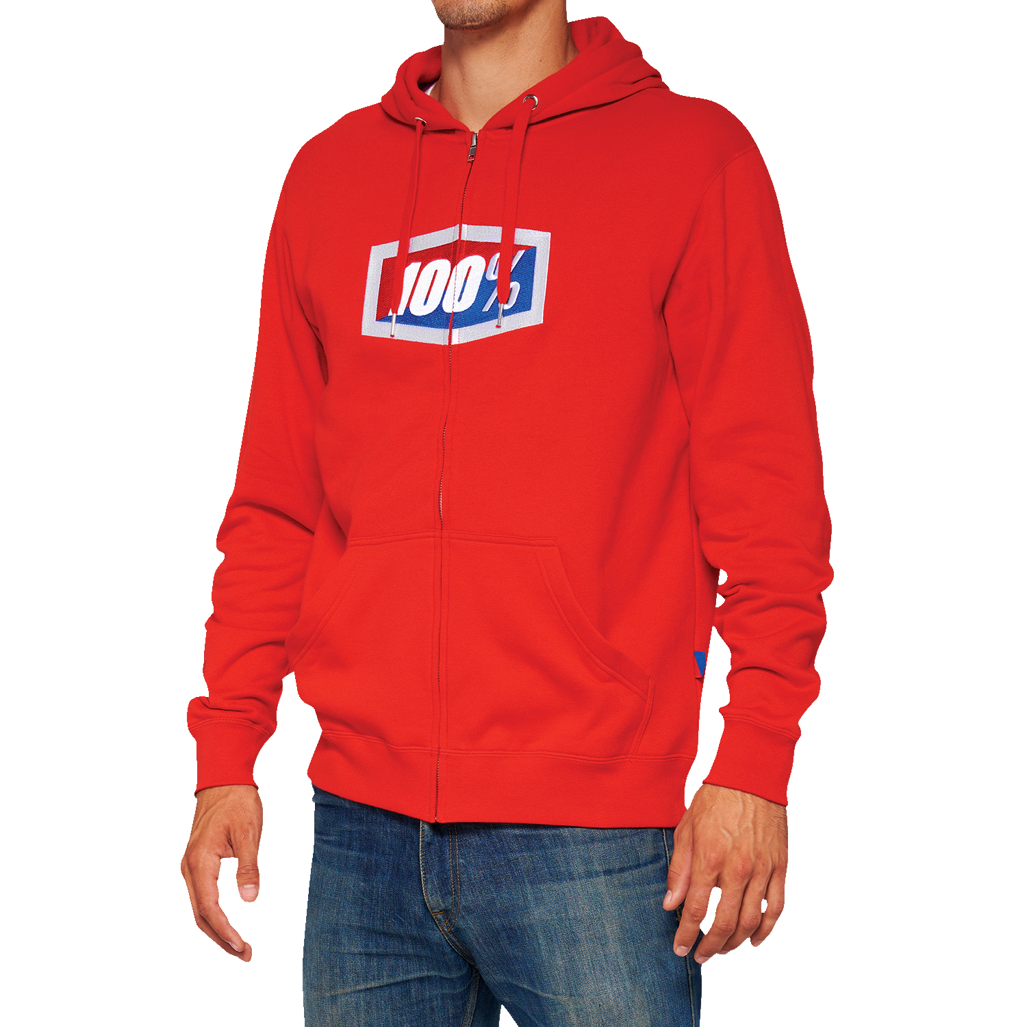 100% Official Fleece Zip-Up Hoodie - Red - 2XL 20032-00019