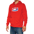 100% Official Fleece Zip-Up Hoodie - Red - Large 20032-00017