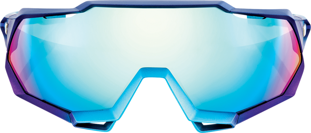 100% Speedtrap Sunglasses - Metallic Blue - Blue Mirror 61023-228-01