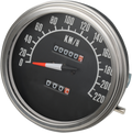 DRAG SPECIALTIES 5" KPH FL-Style 2:1 Speedometer - '68-'84 Black Face 72761KMX