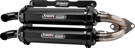 TRINITY RACING Stage 5 Slip-On Dual Muffler - Cerakote Black TR-4165S-C2