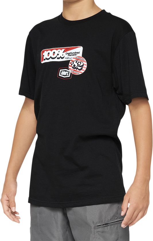100% Youth Stamps T-Shirt - Black - Large 34021-001-06