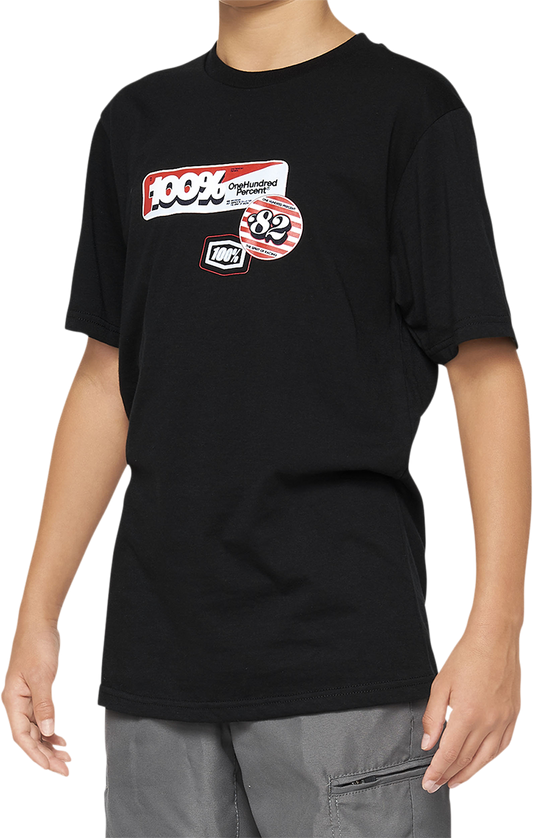 100% Youth Stamps T-Shirt - Black - Small 34021-001-04