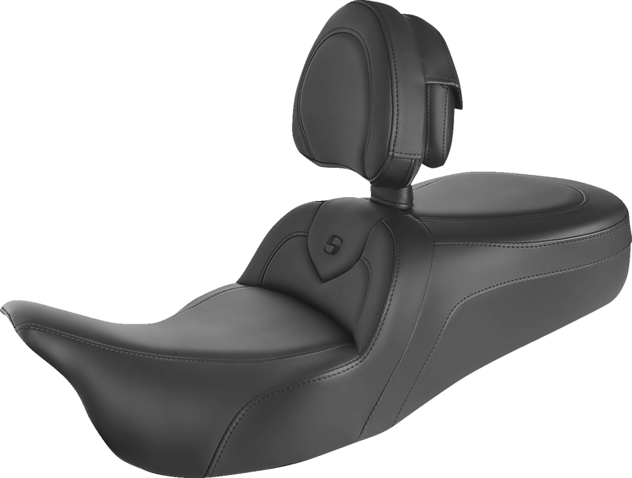 SADDLEMEN RoadSofa Seat - With Backrest - Black w/Black Stitching - Trikes 808-07B-187TBR