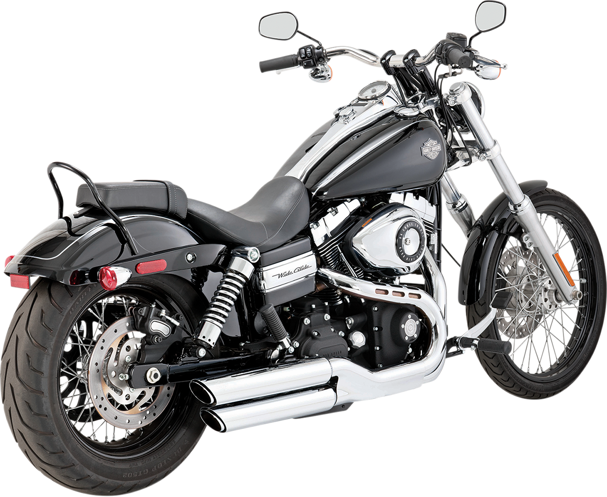 VANCE & HINES Twin Slash Mufflers - Chrome Fat Bob 2008-2017 FXDF  16845