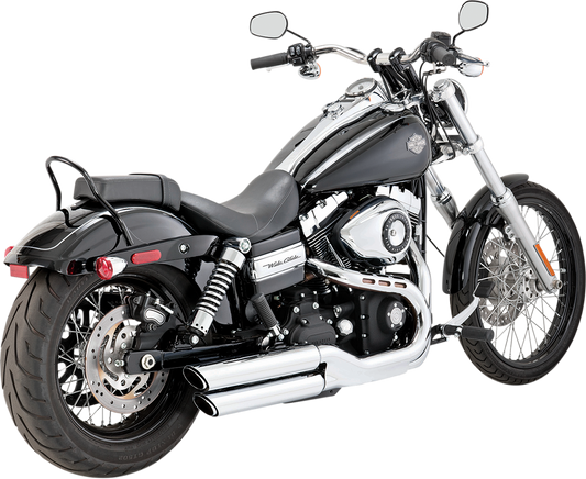 VANCE & HINES Twin Slash Mufflers - Chrome Fat Bob 2008-2017 FXDF  16845