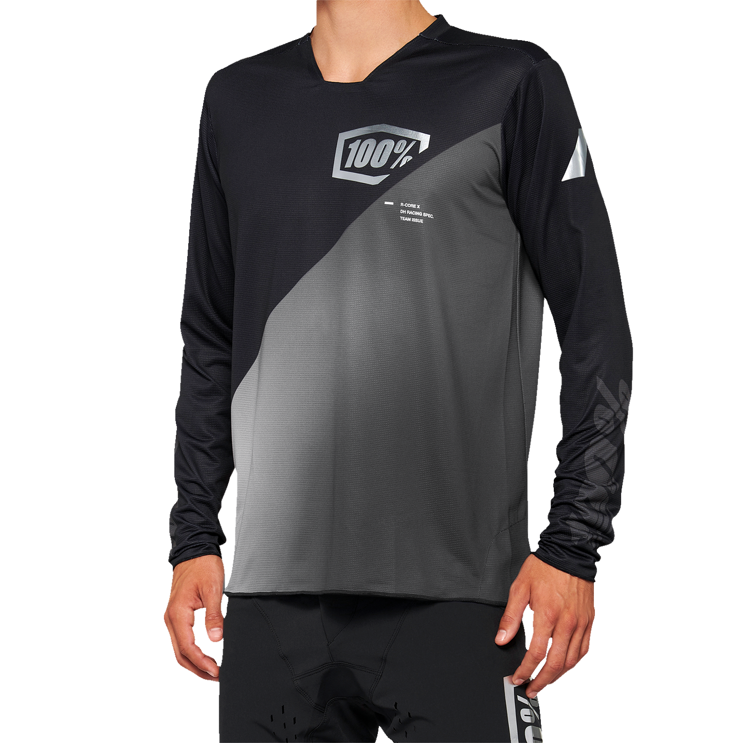 100% R-Core-X Long-Sleeve Jersey - Black/Gray - 2XL 40000-00004