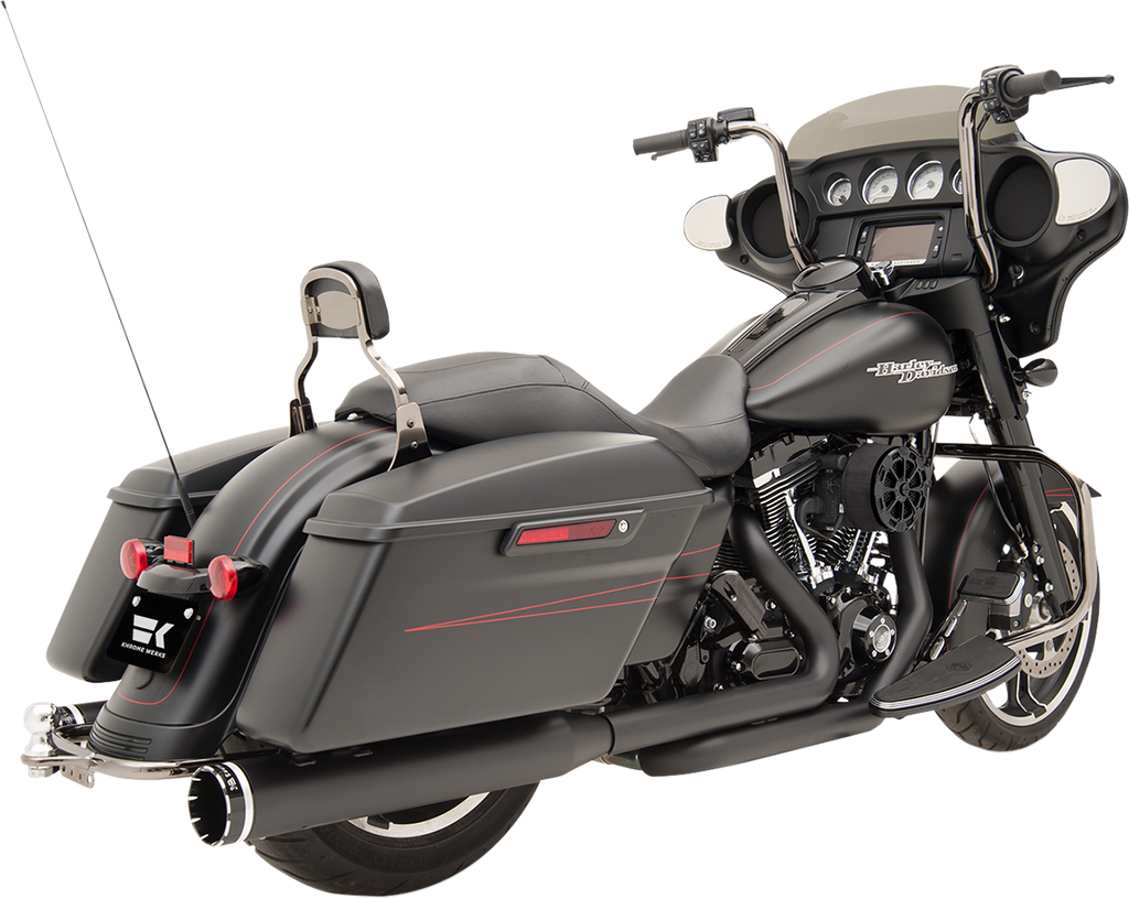 KHROME WERKS 2:2 Dominator Exhaust System - Black - '09-'16 FL - With 4-1/2" Muffler 200830