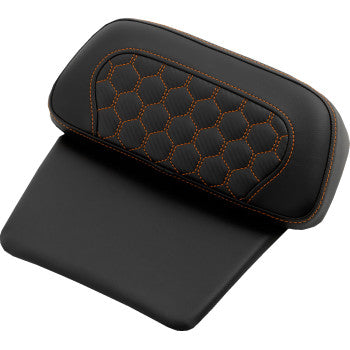 SADDLEMEN Chopped Tour Pak Pad - Honeycomb - Orange Stitching - FLH/FLT '14-'24 814-07C-HC-ORA